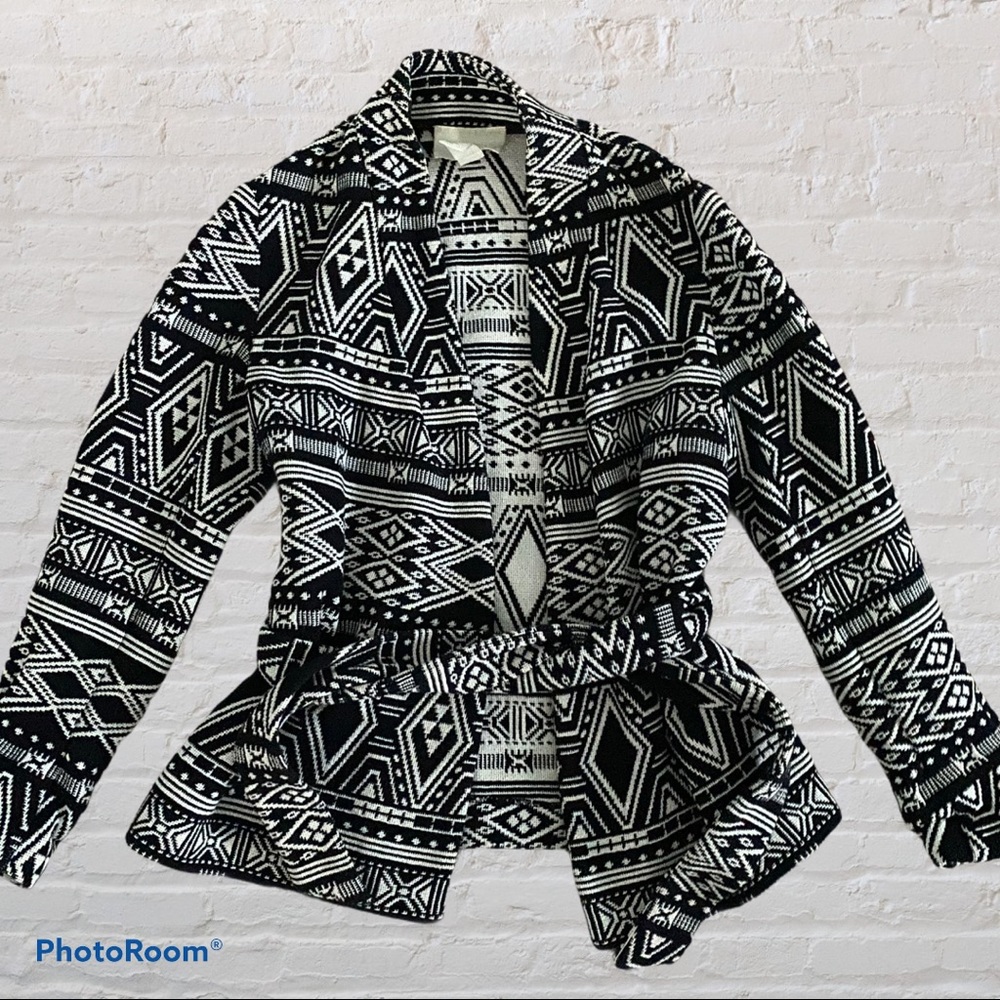 H&M Conscious Collection Fair Isle Belted Coat